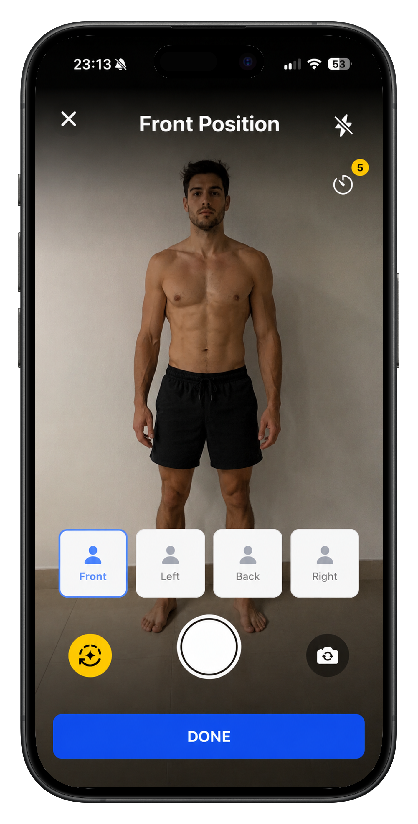 Capturing a progress photo with pose guides
